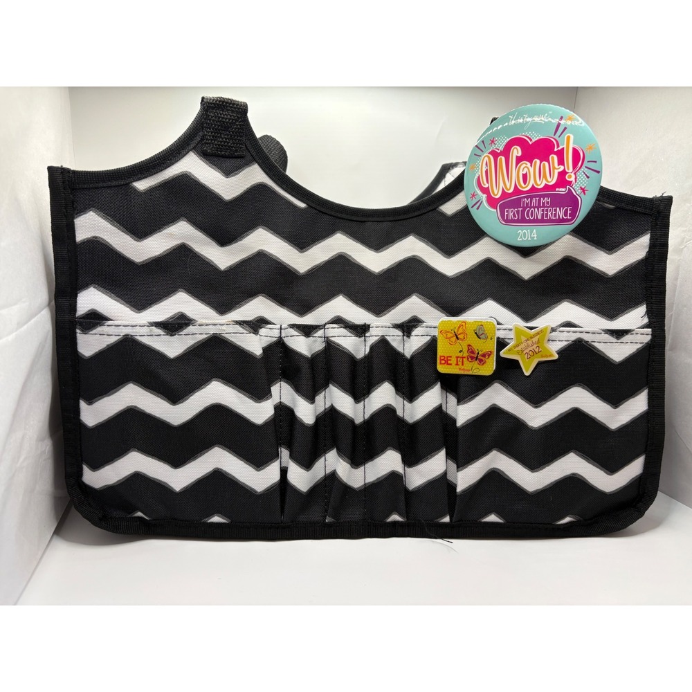 Thirty-One Black White Chevron Utility Tote Bag 2014 Conference Pins Exclusive